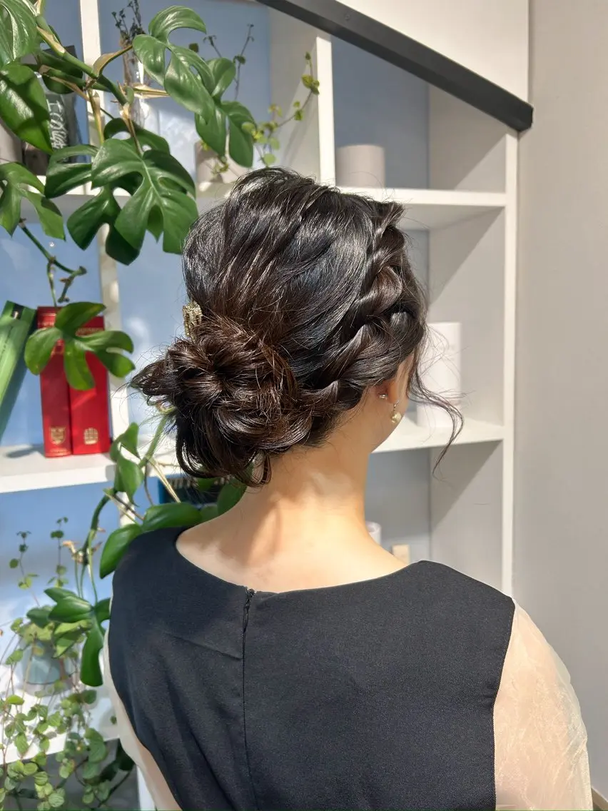 セミロング ヘアアレンジ ヘアセット アレンジ/新宿 透明感カラー/ヤノのヘアスタイル