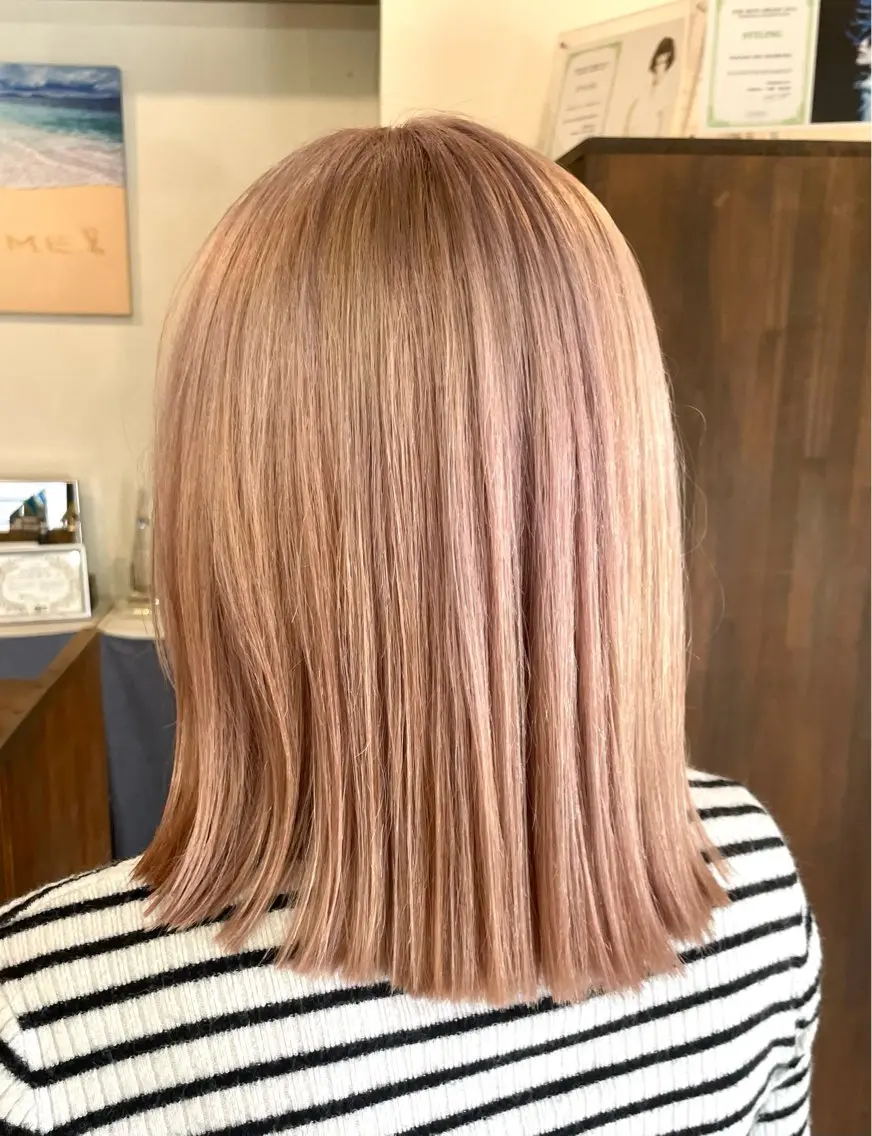 カラー ベージュカラー ピンクカラー ピンクベージュ Life Nagiのヘアスタイル