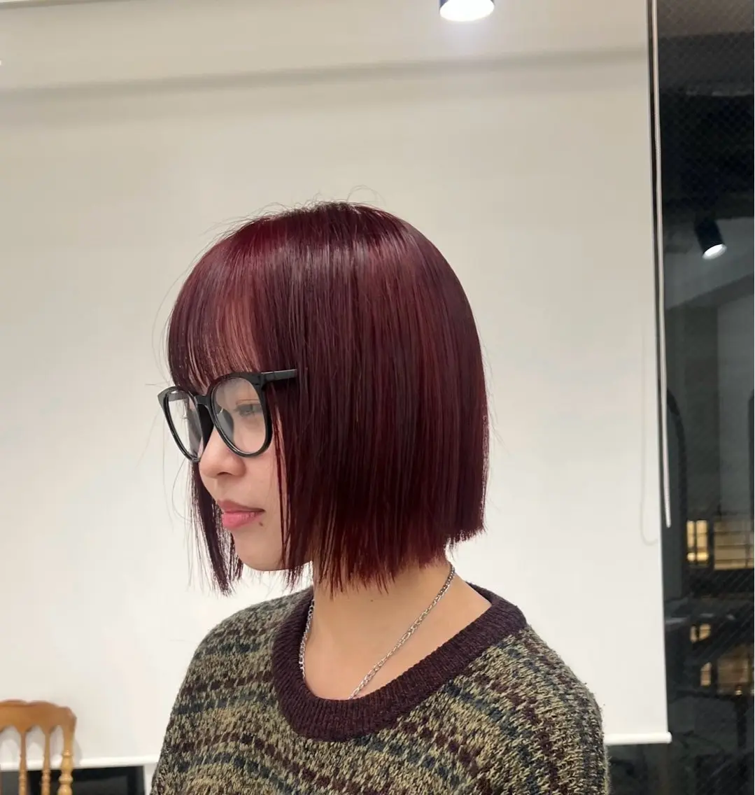 ショート カラー ヘアアレンジ ヘアカラー トリートメント ボブ艶モテカラー🫧 カリンのヘアスタイル