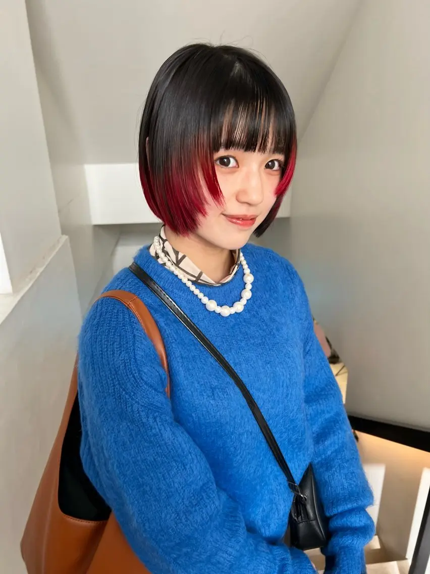 ショート カラー デザインカラー 顔周りカット/透明感 カラー✂️MEIのヘアスタイル