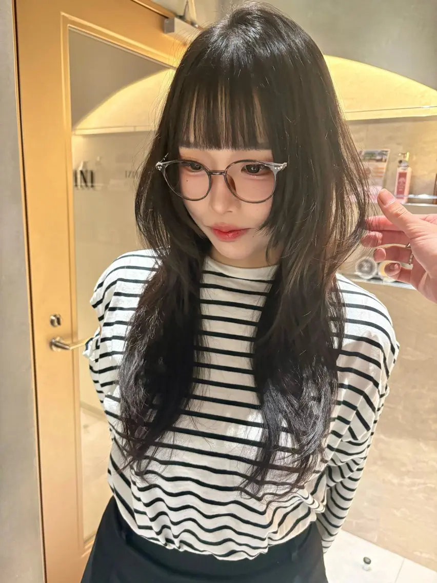 ロング カット ヘアカラー トリートメント 仙台Ｉ韓国レイヤー Ｉ髪質改善Ｉ伊藤拓海のヘアスタイル