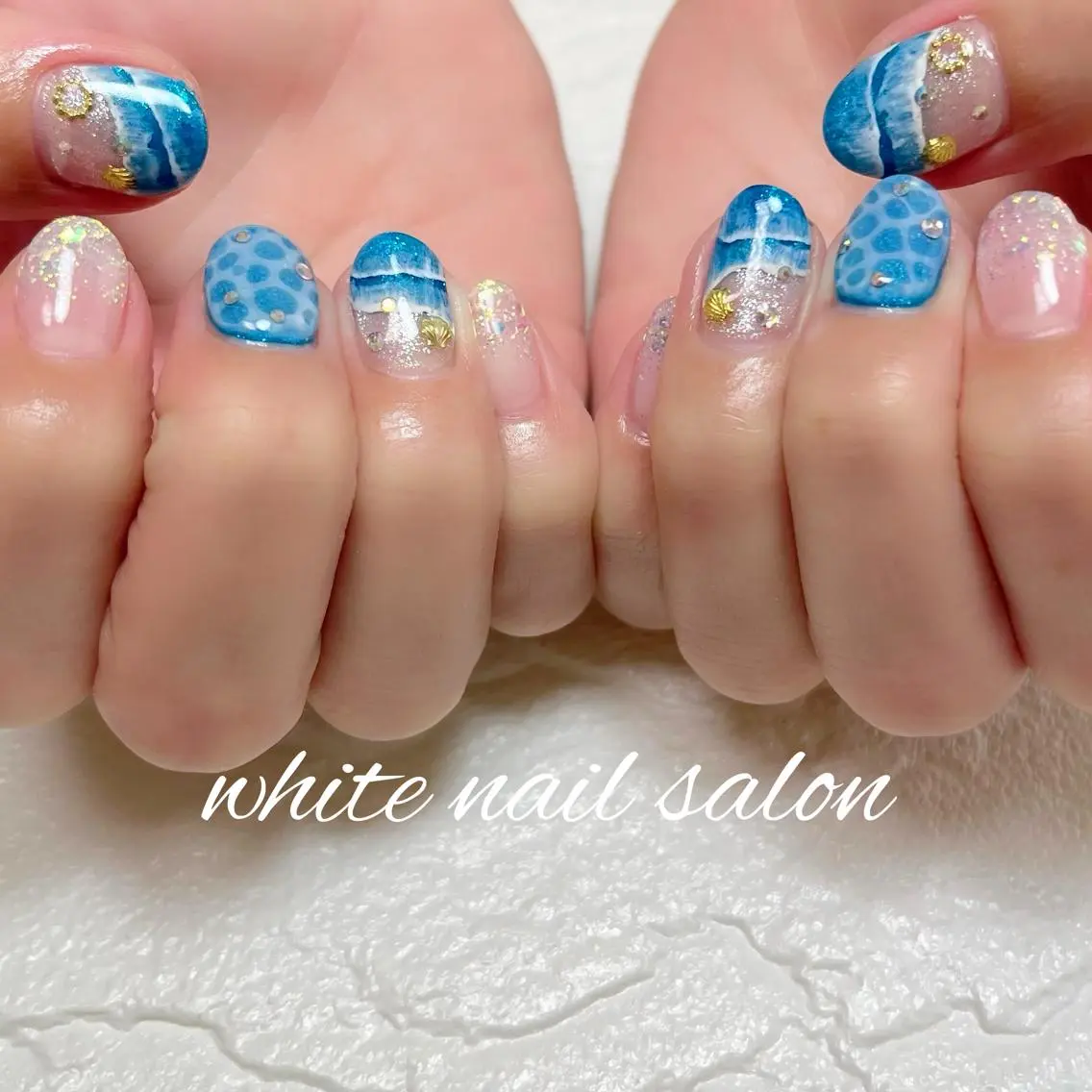 ネイル フットネイル ジェルネイル ハードジェル ラメ(グリッター) 持ち込み ハンドネイル white nail salonのネイルデザイン