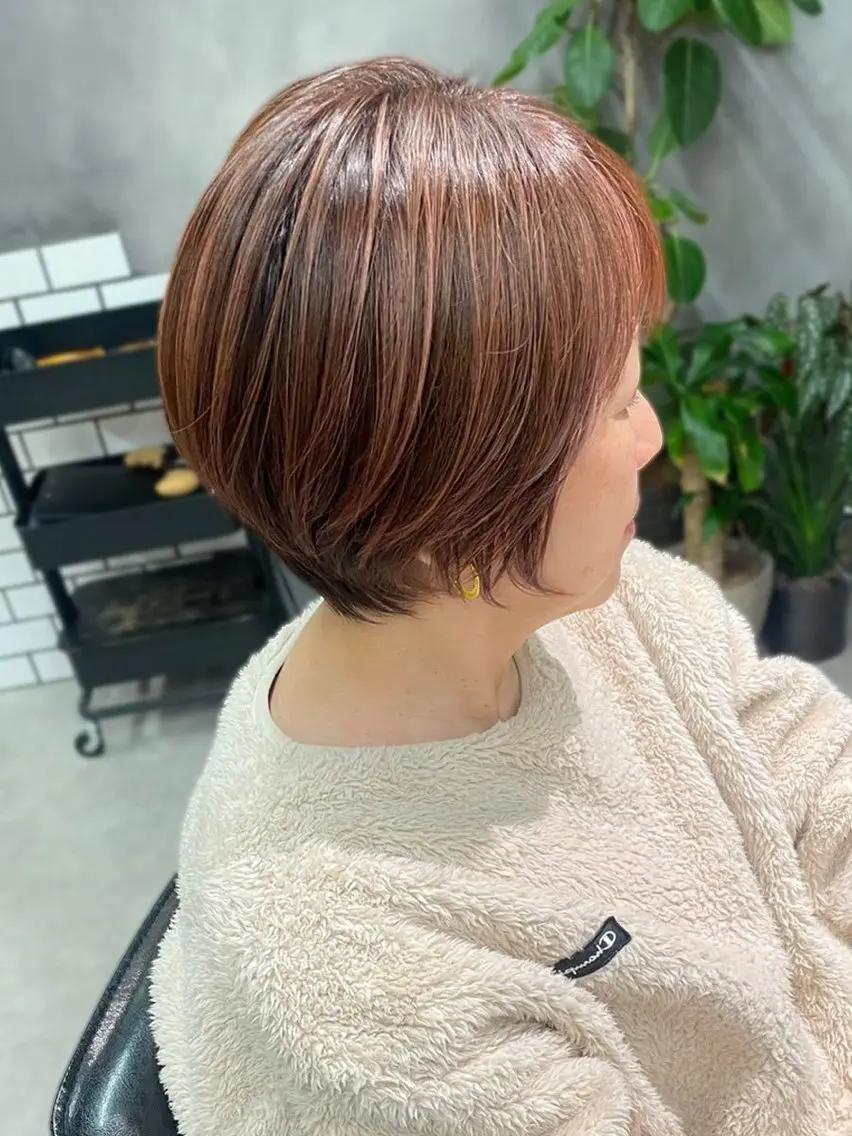 ショート カラー ハイライトカラー ハイライト 髪質改善 ショートヘア カット トリートメント 内藤　宏紀 tidasmileのヘアスタイル