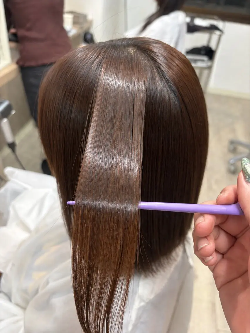 ショート 縮毛矯正 縮毛矯正 大賀 鈴のヘアスタイル