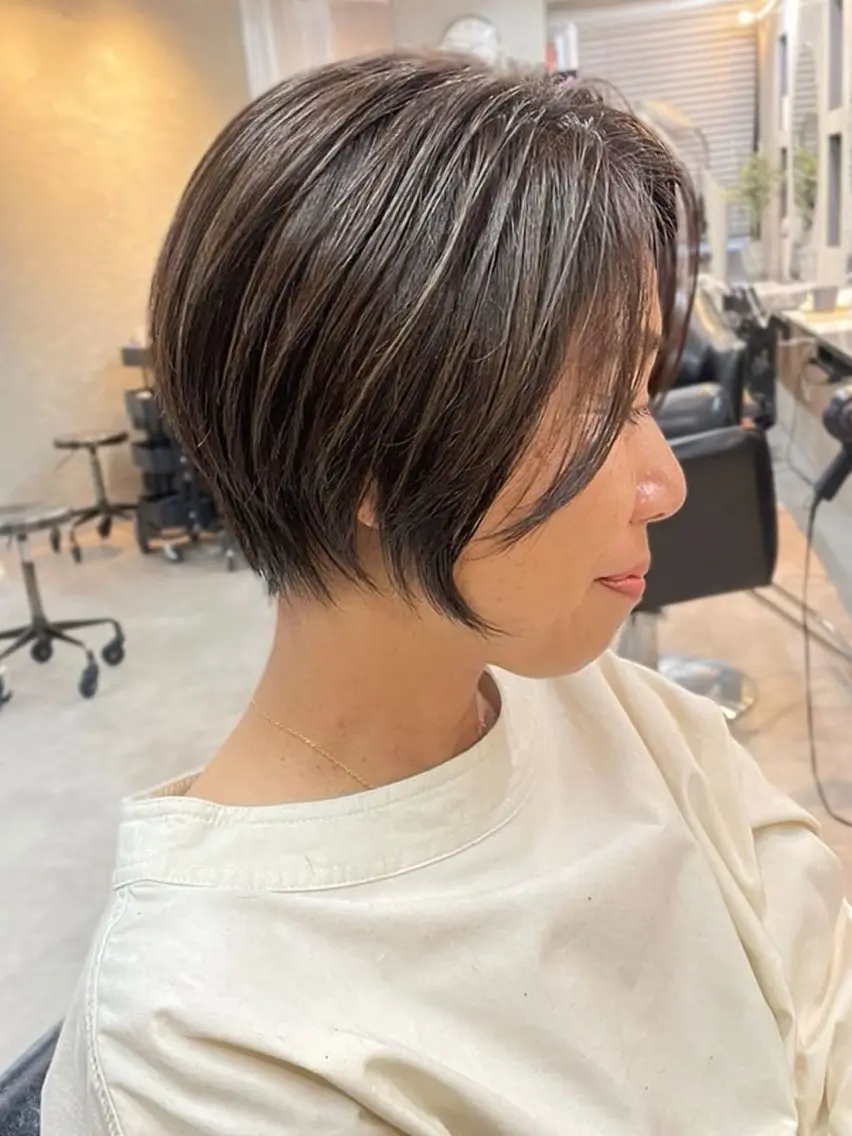 ショート カラー ハイライトカラー ハイライト 髪質改善 ショートヘア カット トリートメント 内藤　宏紀 tidasmileのヘアスタイル
