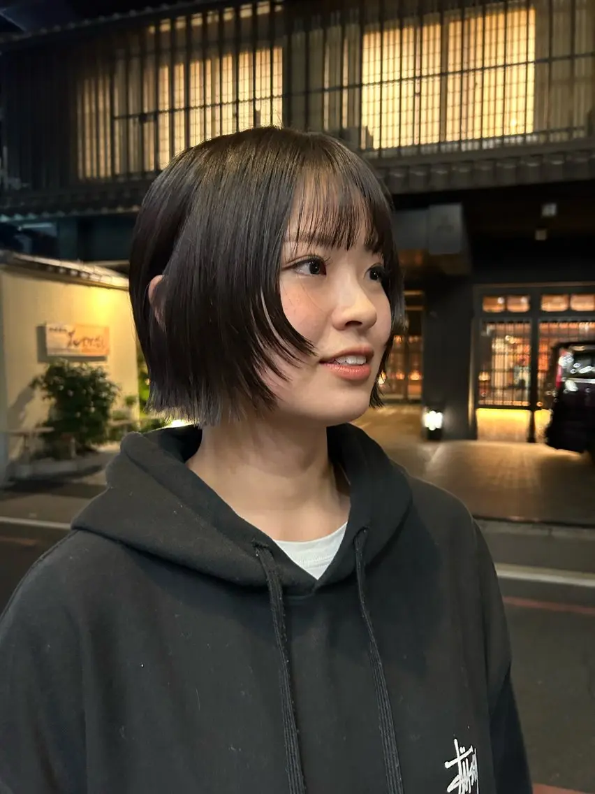 ショート ボブレイヤー ボブ レイヤーカット 藤原 直希のヘアスタイル