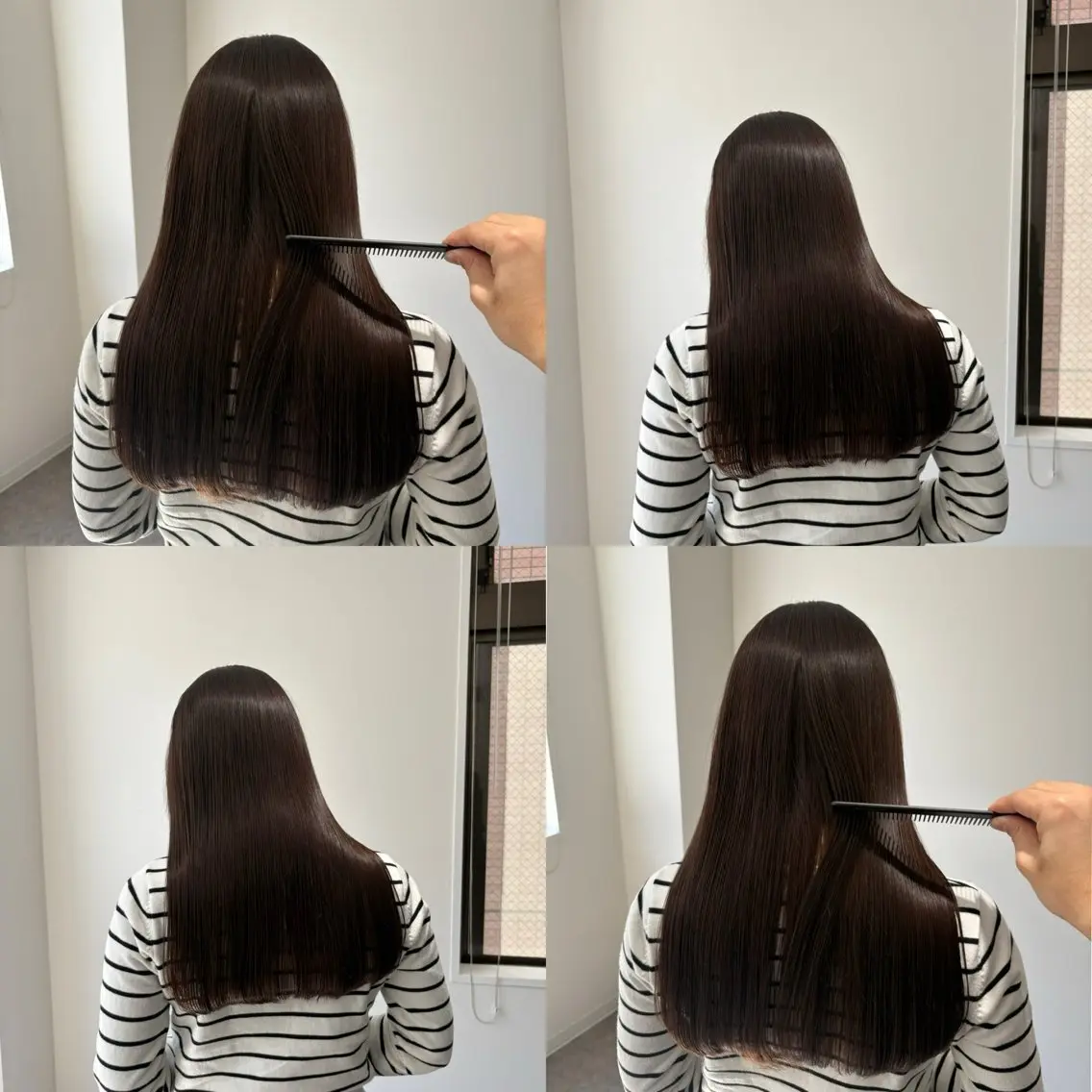 ロング 縮毛矯正 トリートメント タナカ レイヤのヘアスタイル