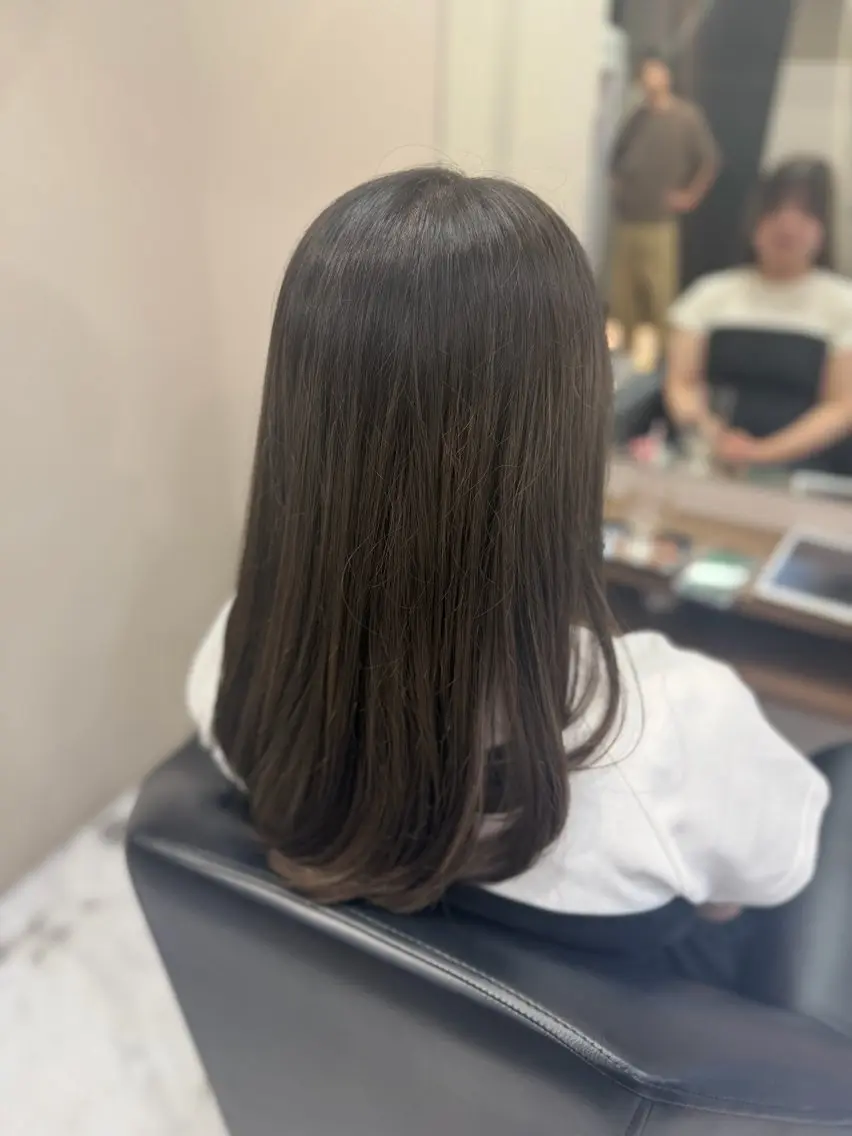 ロング レイヤーカット カット ヘアカラー 骨格/顔型/診断/ 伏見/飯味 華菜のヘアスタイル