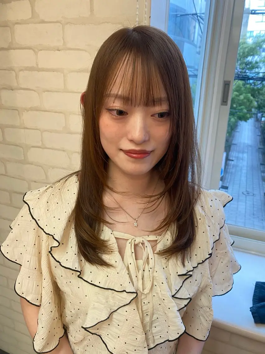 セミロング レイヤーカット カット ヘアカラー トリートメント 透明感カラー髪質改善 ma-yaのヘアスタイル