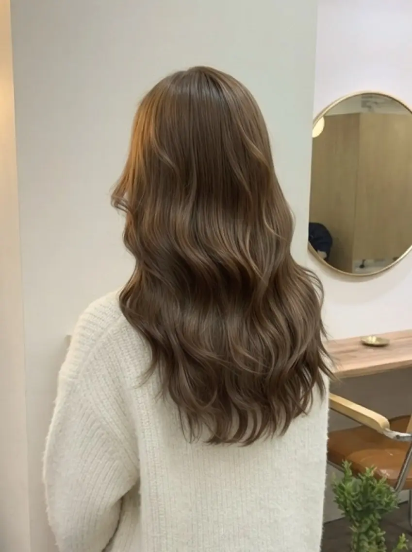ロング カラー カット ヘアカラー トリートメント まさと/ヘーゼルベー ジュ/レイヤーカットのヘアスタイル