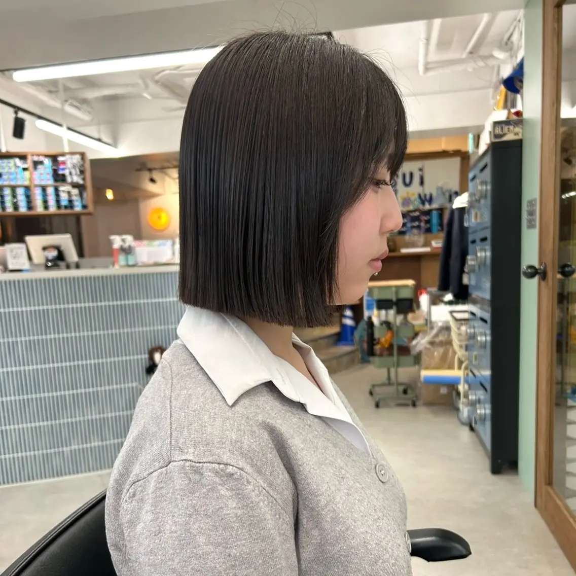 ショート カラー 縮毛矯正 🎀【透明感カラー 縮毛矯正】さえ🎀のヘアスタイル