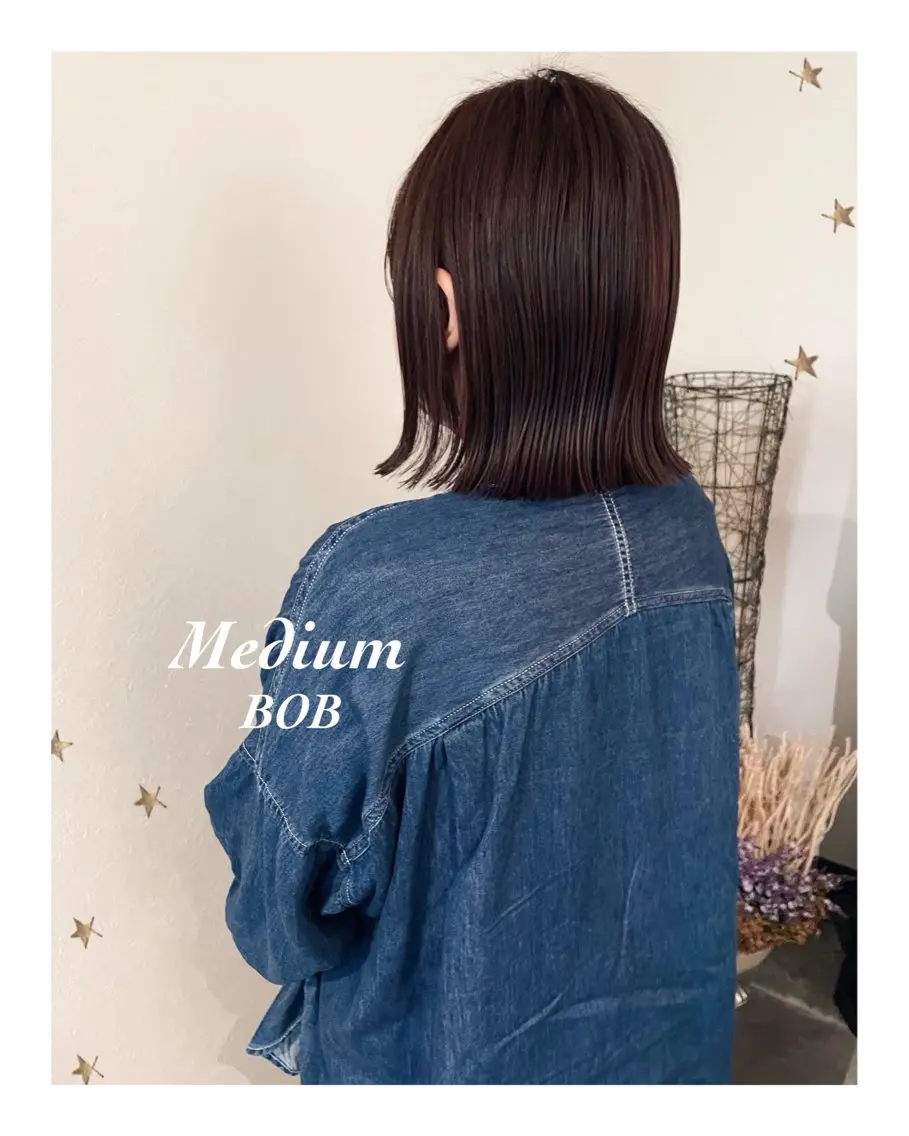 ミディアム カラー カット ヘアカラー 市川 千夏のヘアスタイル
