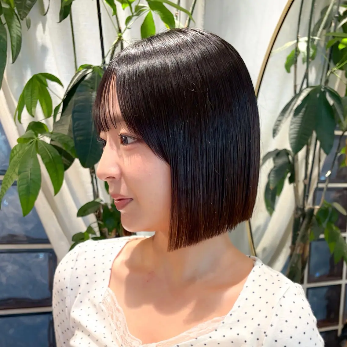 ミディアム 縮毛矯正 カット 縮毛矯正 トリートメント ♥️ボブ縮毛矯正/暖 色/minami♥️のヘアスタイル