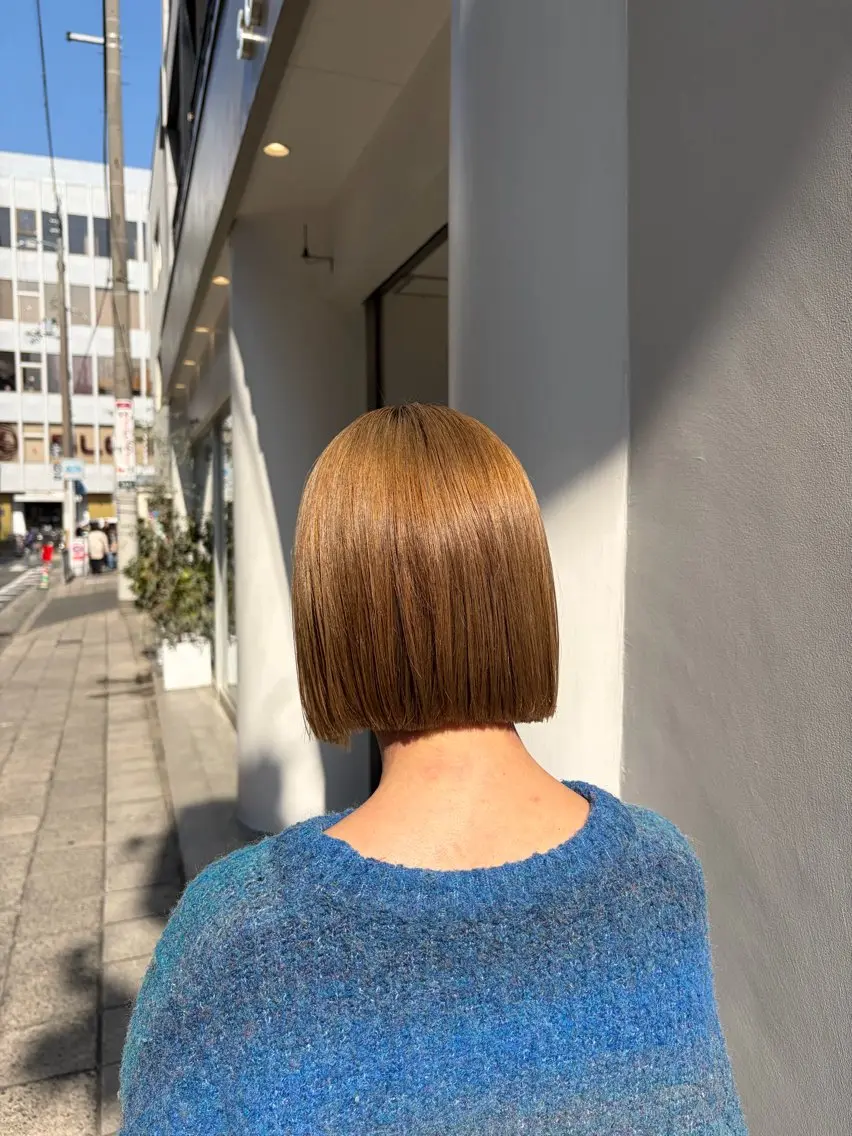 ミディアム 切りっぱなしボブ ボブ きたはら あおいのヘアスタイル