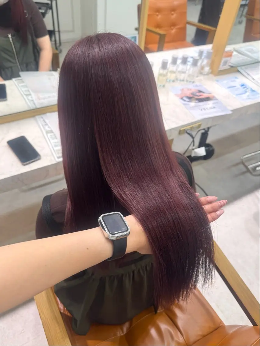 ロング ヘアカラー トリートメント ブリーチなしWカラー / 野中悠那のヘアスタイル