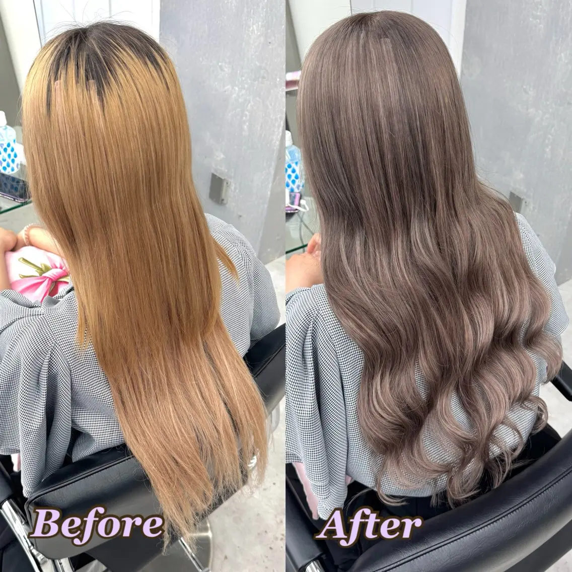 ヘアカラー エクステ ヘアメ🎀ハイトーン 🩵エクステ🪄しほのヘアスタイル