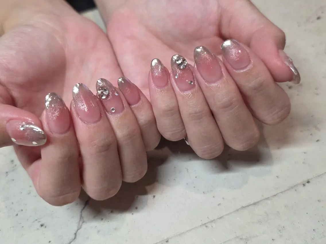 ネイル ハンドネイル 韓国/ワンホン/長さ 出しつけ放題🎀のネイルデザイン