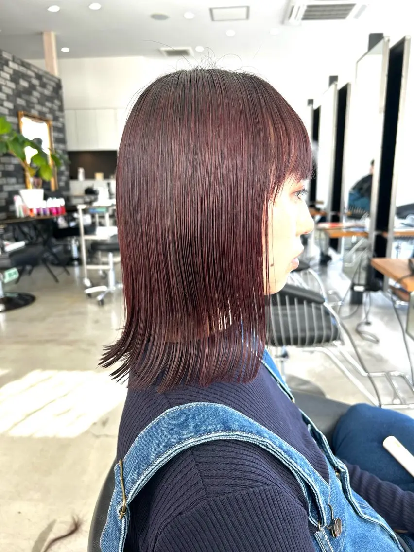 ミディアム ハイライト カット ヘアカラー ヴァンキャトル 山口裕真のヘアスタイル