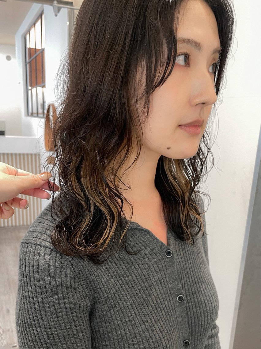 ミディアム パーマ カット パーマ トリートメント 池袋/ラフパーマ ｜kazaneのヘアスタイル