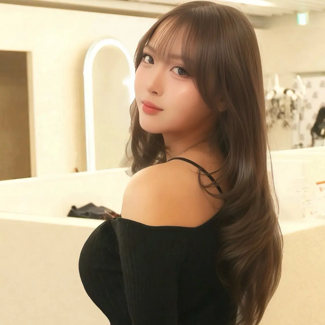 ロング 顔周りカット 韓国風ヘア 似合わせカット 小顔カット カット ヘアカラー トリートメント 本場韓国ヘア/ レイヤー/SHUのヘアスタイル