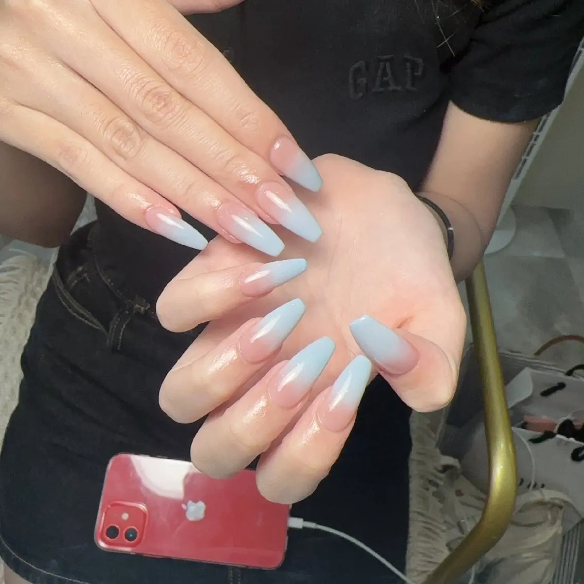 ネイル アートネイル フレンチネイル ジェルネイル ガーリー キラキラネイル ハンドネイル UM Nail Salonのネイルデザイン