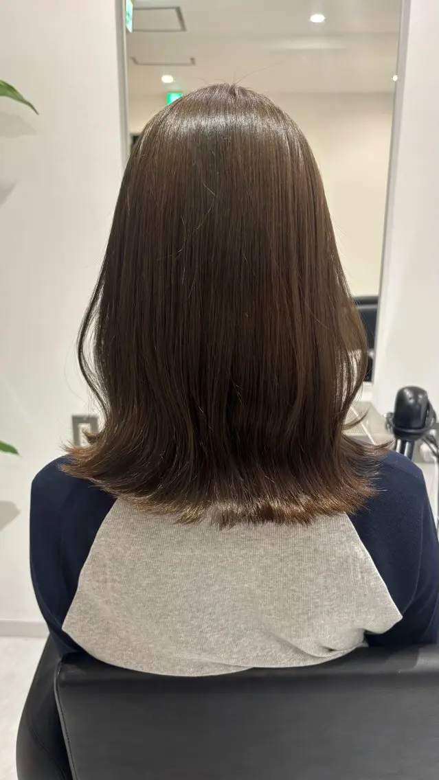 セミロング カラー ベージュカラー ブリーチ ブラウンカラー ケアブリーチ カシス ヘアカラー 🎀韓国ヘア× 透明感カラー🎀正源のヘアスタイル