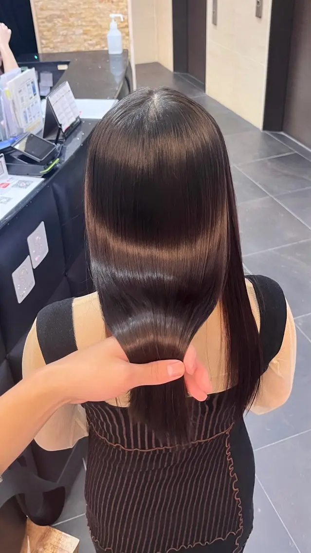 ロング くせ毛 髪質改善 縮毛矯正 縮毛矯正 OPS hair feliz田中啓太のヘアスタイル