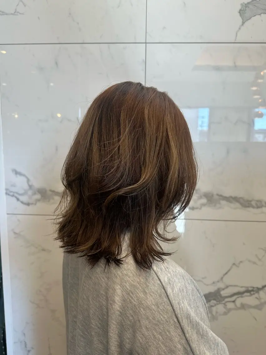 ミディアム ボブレイヤー ボブ レイヤーカット カット トリートメント arl 豊田店のヘアスタイル