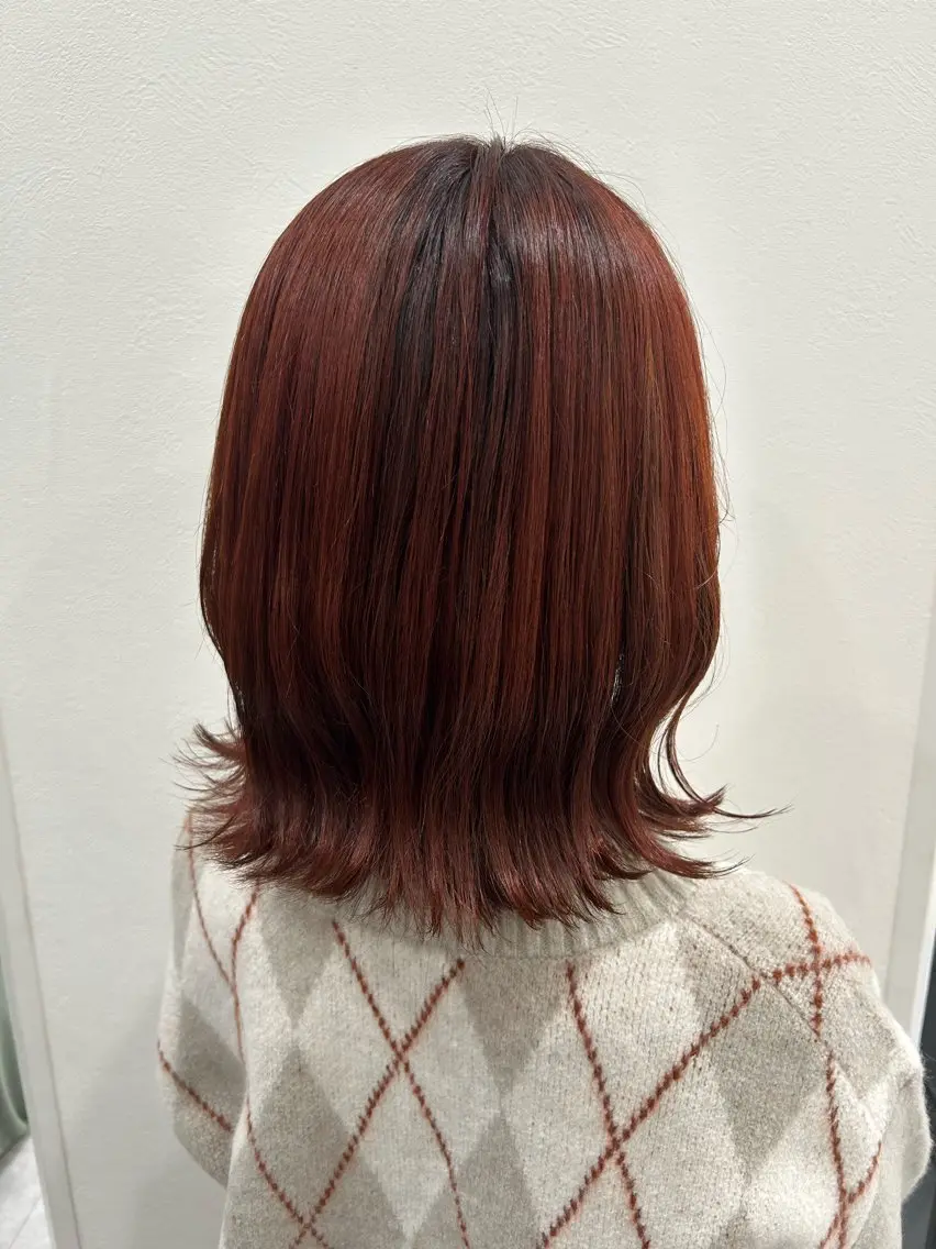 カラー ブリーチ ブリーチなしカラー レッドカラー 💎Eleanor ニイナ💎のヘアスタイル