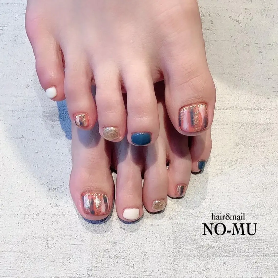 ネイル 大理石ネイル(マーブル) フットネイル hair&nail NO-MUのネイルデザイン