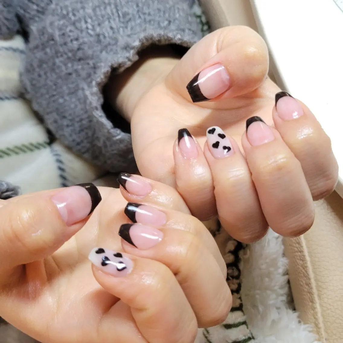 ネイル フレンチネイル ハート 斎藤 Ri-na-il長浜のネイルデザイン