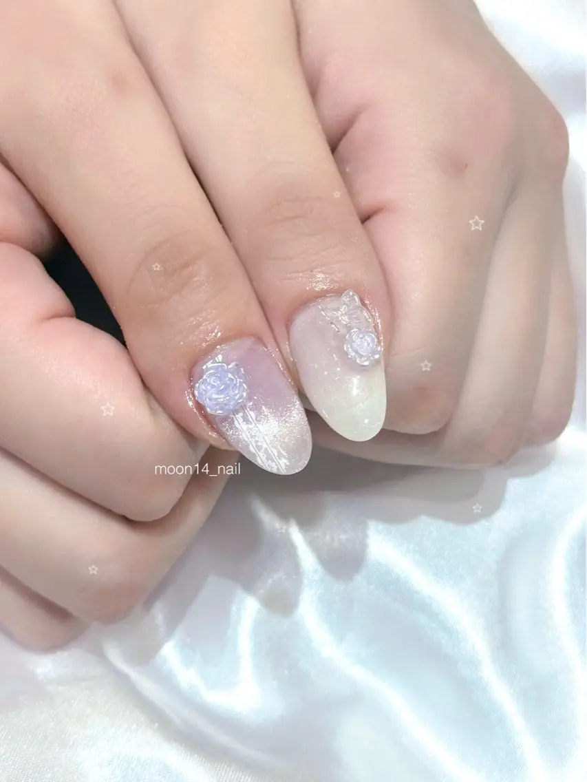 ネイル ジェルネイル キラキラネイル マグネットネイル パラジェル ワンホンネイル natsuki 💫のネイルデザイン