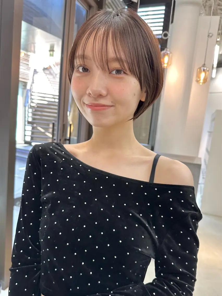 ショート カラー パーマ ヘアアレンジ 似合わせカット ショートヘア 似合わせショート×透 明感/やじまたかしのヘアスタイル