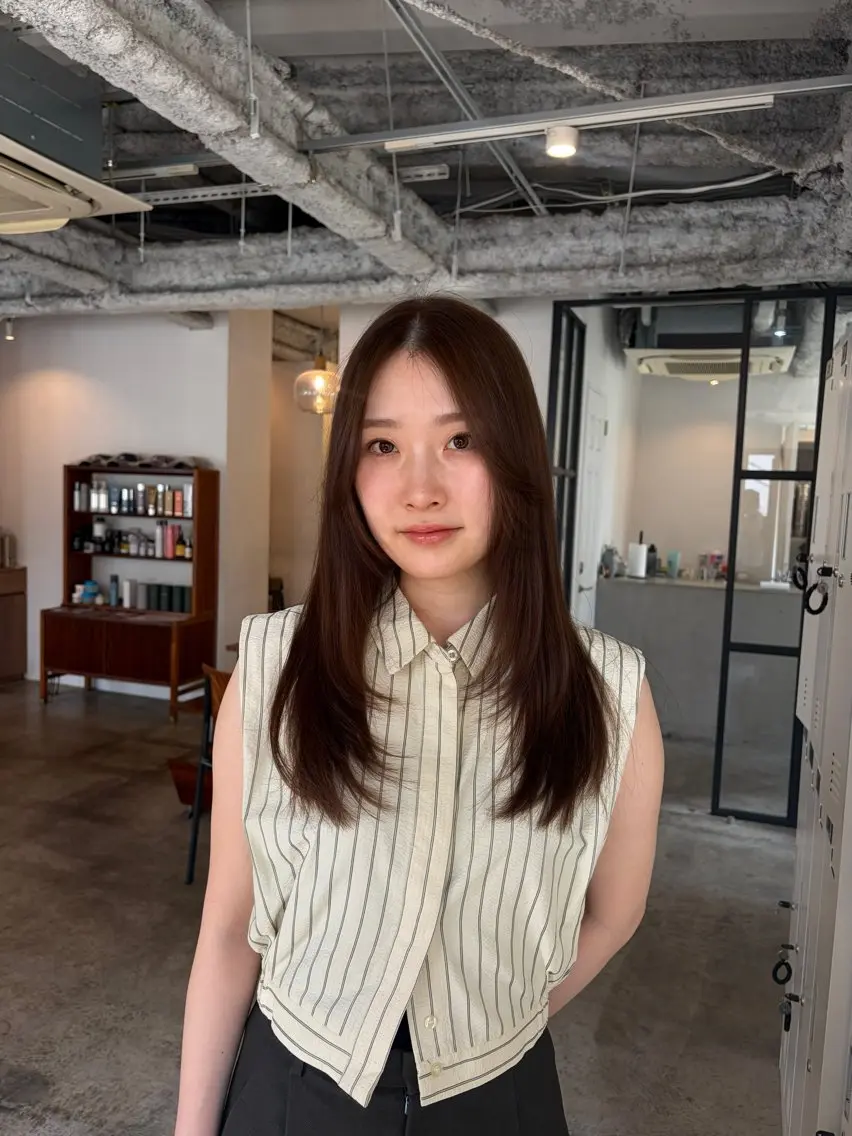 ロング カット ヘアカラー 縮毛矯正 🧣misaki 🧣のヘアスタイル