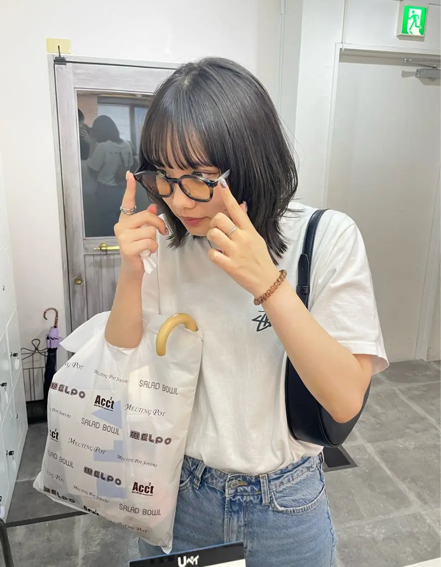 ミディアム くびれヘア 顔周りカット ウルフカット 細山田 りゅうせいのヘアスタイル
