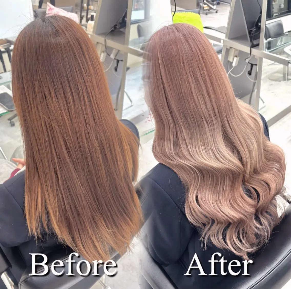 ロング カラー シールエクステ ブリーチ ハイトーンカラー エクステ ヘアカラー トリートメント エクステ ヘアセット 横浜シールエクステ 韓国エクステみさきのヘアスタイル