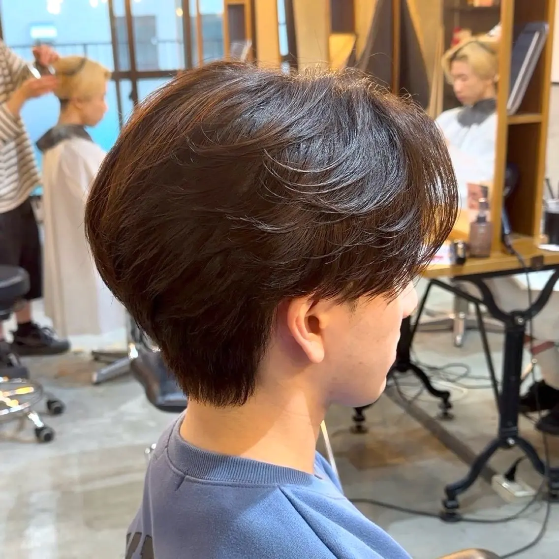 パーマ メンズ センターパート フェザーパーマ メンズ韓国風 メンズパーマ メンズウルフカット カット パーマ Men‘ssalon NEO町田店のヘアスタイル