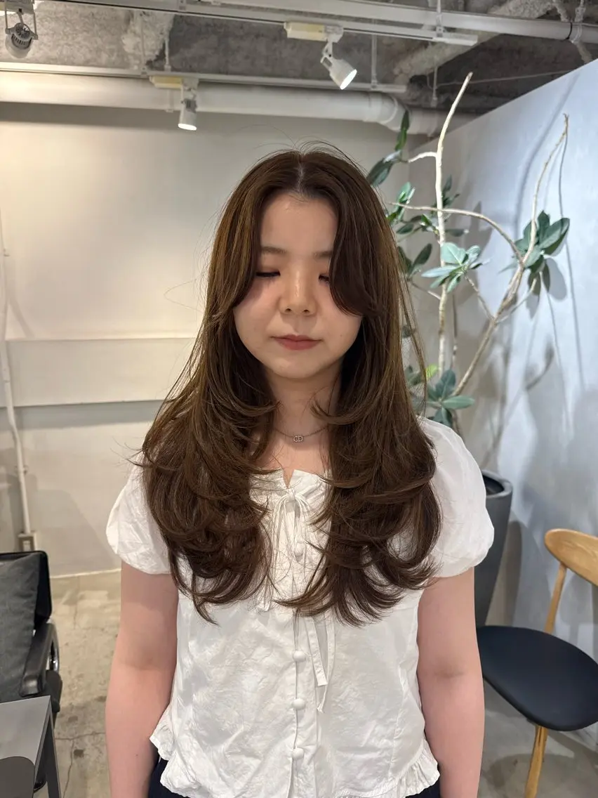 セミロング カット ヘアセット 新宿/顔周りカット +レイヤー=しずく♩のヘアスタイル