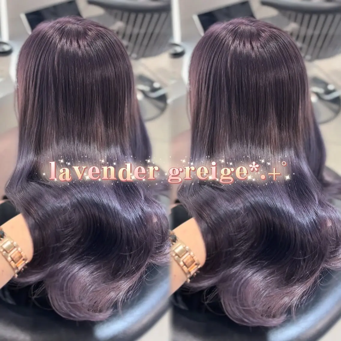 ロング カラー ケアカラー 透明感カラー グレージュ ラベンダーカラー ラベンダーグレージュ ヘアカラー トリートメント レイヤー/ハイトーン 🤍reina🤍のヘアスタイル