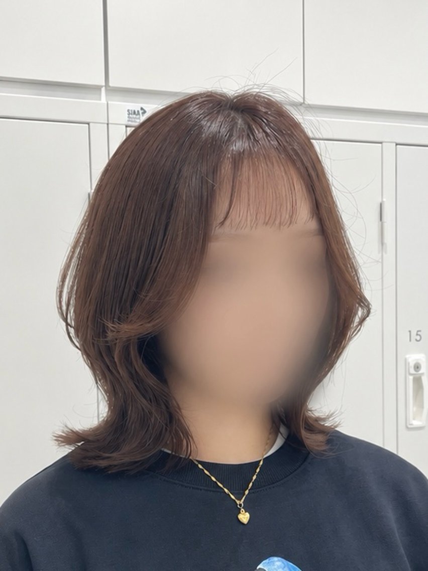 ミディアム ボブ 外ハネヘア ウルフカット カット レイヤー/ウルフ/デ ザインカラー💎藤原のヘアスタイル