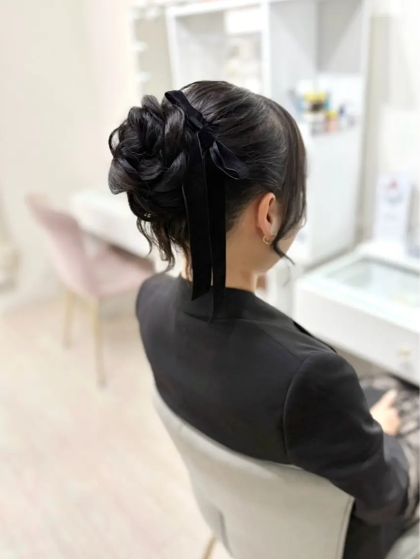 ロング ヘアアレンジ ヘアセット ヘアセットサロン /上坪愛美のヘアスタイル