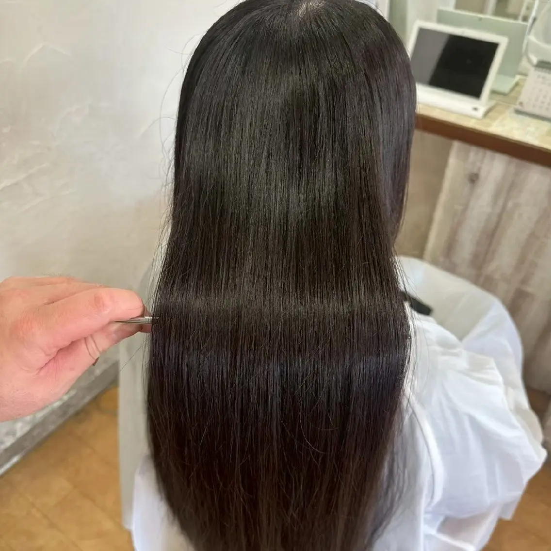 ロング 縮毛矯正/ワンカラー モデル募集🫧羽夏のヘアスタイル