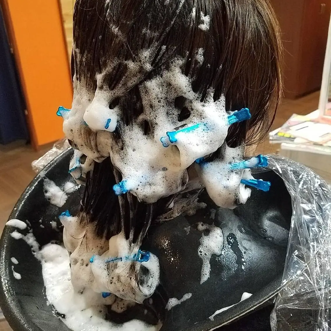 ミディアム パーマ ミディアムパーマ 縮毛矯正 ウルフカット カット パーマ 大川  幸樹のヘアスタイル