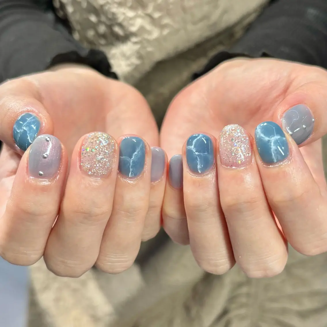 ネイル ブルー CLALA Makoのネイルデザイン