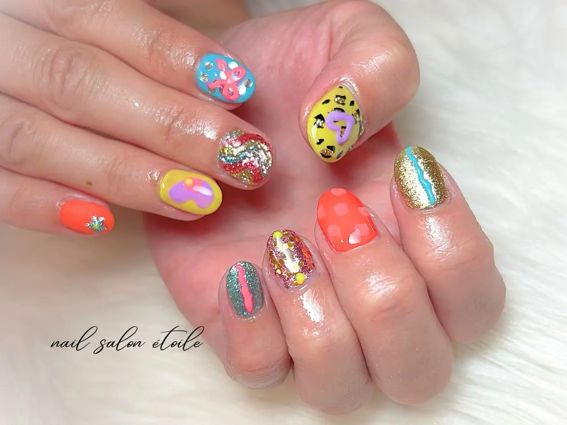 ネイル アートネイル 持ち込み ハンドネイル nail salon étoileのネイルデザイン