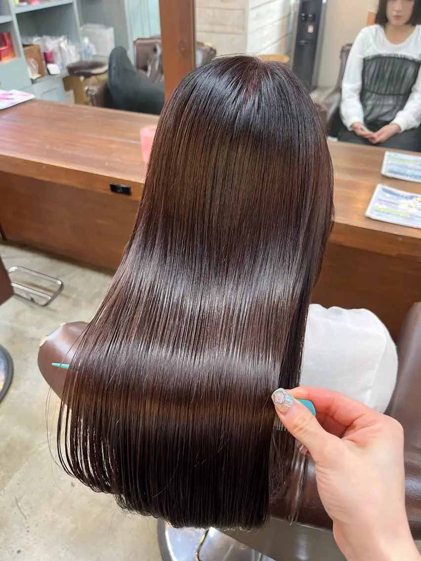 ロング カラー 髪質改善 トリートメント ヘアカラー トリートメント 川崎 かなでのヘアスタイル