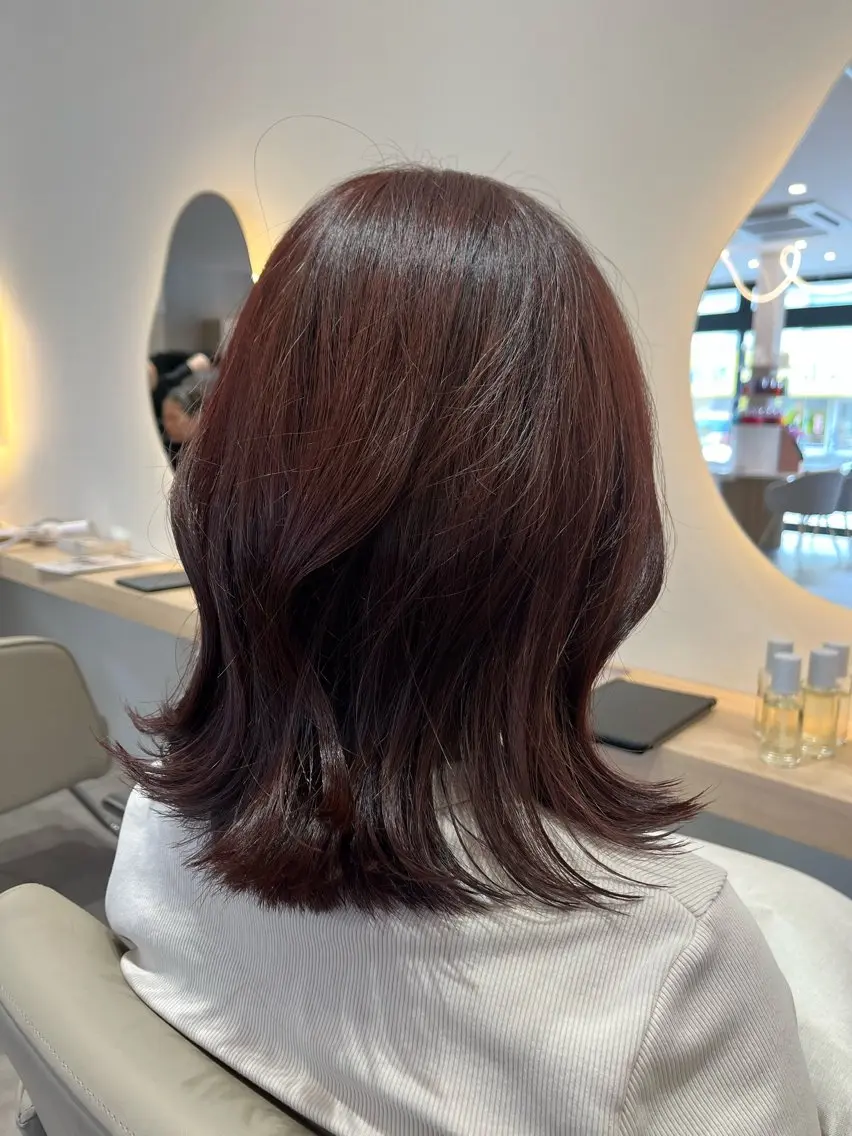 セミロング カラー ブラウンカラー ピンクカラー ピンクブラウン カット ヘアカラー レイヤー/透明感/髪 質改善/メンズ/佐藤のヘアスタイル