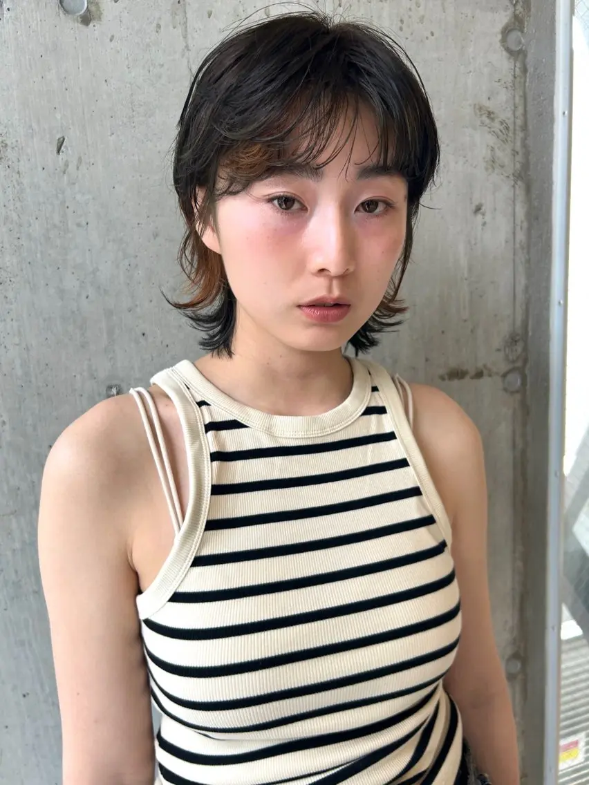 ショート カラー パーマ ボブ ウルフカット ウルフボブ baLon.fem/ 澤田 奈々子のヘアスタイル