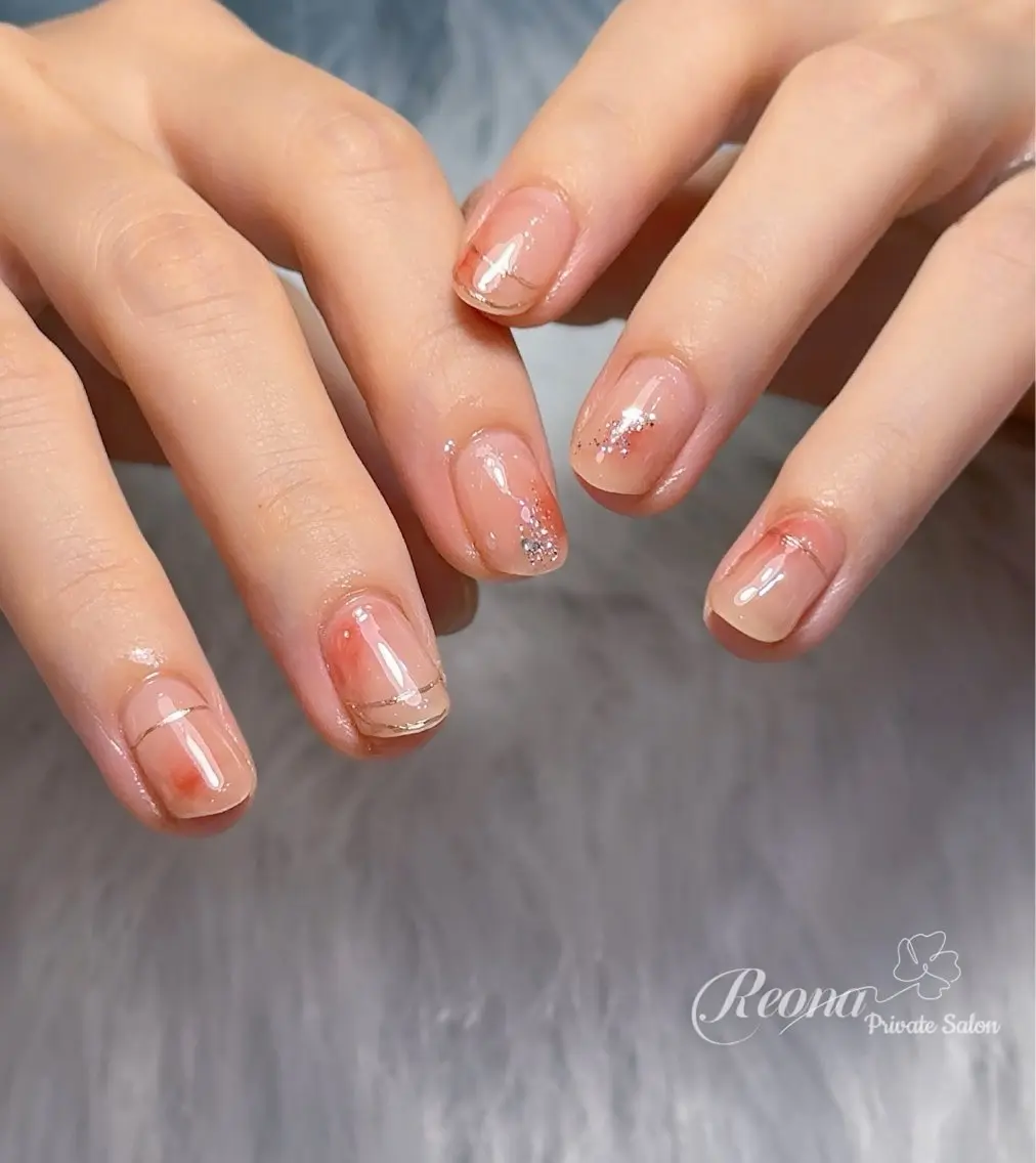 ネイル ジェルネイル ハート マグネットネイル ミラーネイル パラジェル ハンドネイル Reona Nailのネイルデザイン