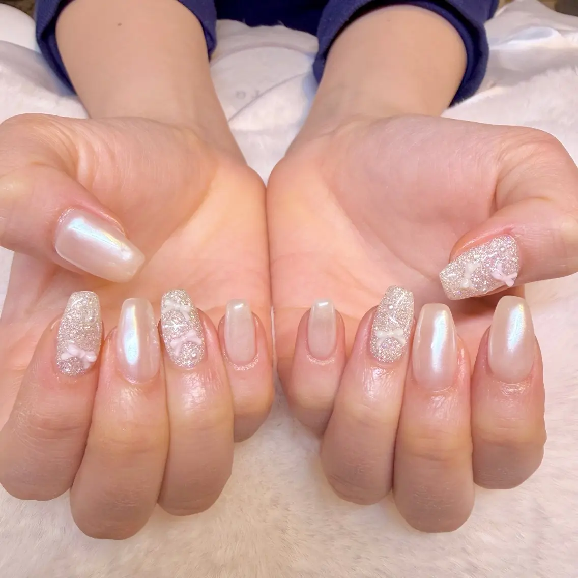 ネイル ガーリー ハンドネイル nail salon e'mu💐のネイルデザイン